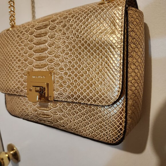 NWT "MICHAEL KORS" TINA LEATHER SHOULDER FLAP BAG - Picture 9 of 11